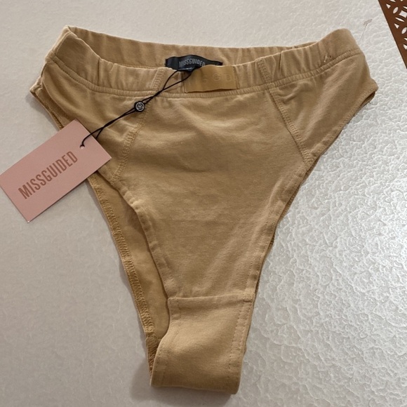 MISSGUIDED co-ord high waisted brief in taupe Sz US 0 - Picture 6 of 9